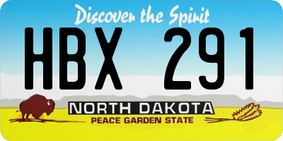 ND license plate HBX291