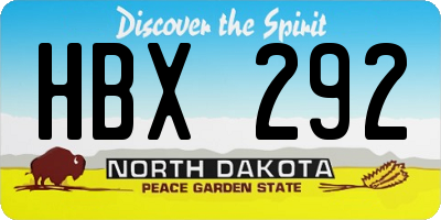 ND license plate HBX292