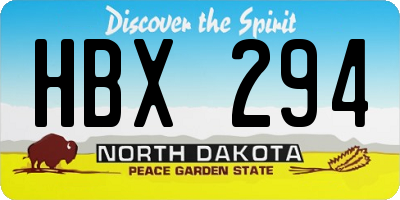 ND license plate HBX294