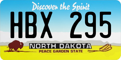 ND license plate HBX295