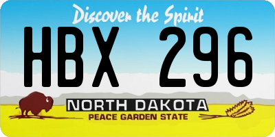 ND license plate HBX296