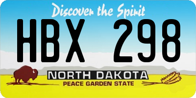 ND license plate HBX298