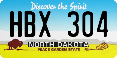 ND license plate HBX304