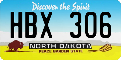 ND license plate HBX306