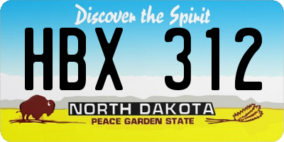 ND license plate HBX312