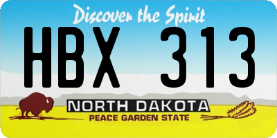 ND license plate HBX313