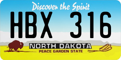 ND license plate HBX316