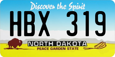 ND license plate HBX319