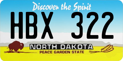 ND license plate HBX322