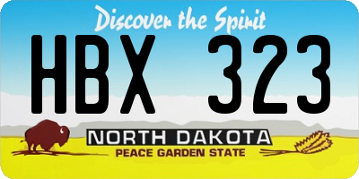 ND license plate HBX323