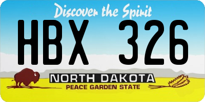 ND license plate HBX326