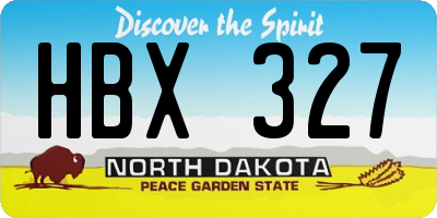 ND license plate HBX327