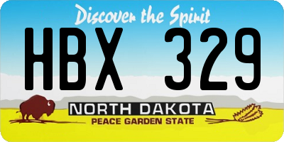 ND license plate HBX329