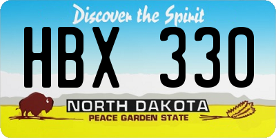 ND license plate HBX330