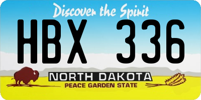 ND license plate HBX336