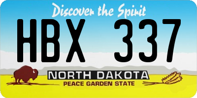 ND license plate HBX337