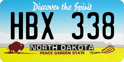 ND license plate HBX338