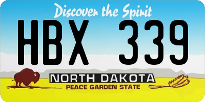 ND license plate HBX339