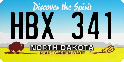 ND license plate HBX341