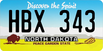 ND license plate HBX343