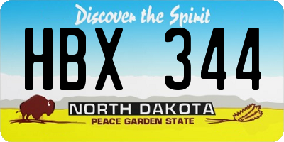 ND license plate HBX344