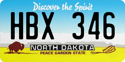 ND license plate HBX346