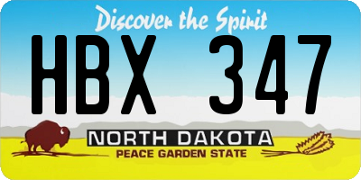 ND license plate HBX347