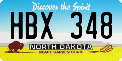 ND license plate HBX348