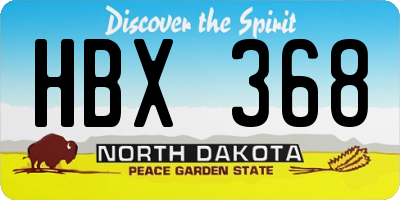 ND license plate HBX368