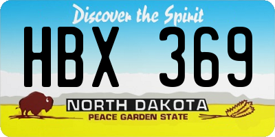 ND license plate HBX369