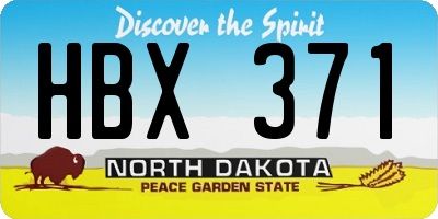 ND license plate HBX371