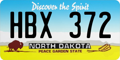 ND license plate HBX372