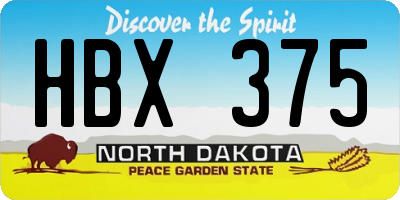 ND license plate HBX375