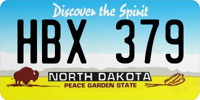 ND license plate HBX379