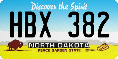 ND license plate HBX382