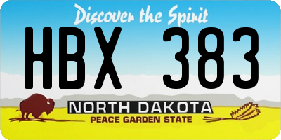 ND license plate HBX383