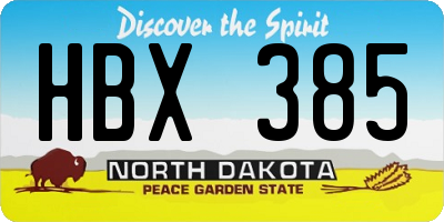 ND license plate HBX385