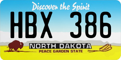 ND license plate HBX386