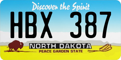 ND license plate HBX387