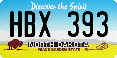 ND license plate HBX393