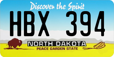 ND license plate HBX394