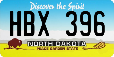 ND license plate HBX396