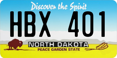 ND license plate HBX401