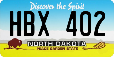 ND license plate HBX402