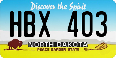 ND license plate HBX403