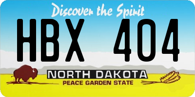 ND license plate HBX404