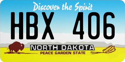 ND license plate HBX406