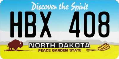 ND license plate HBX408