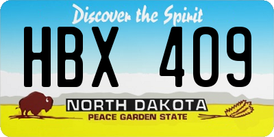 ND license plate HBX409