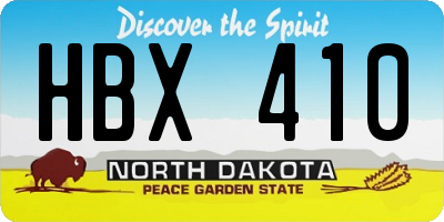 ND license plate HBX410